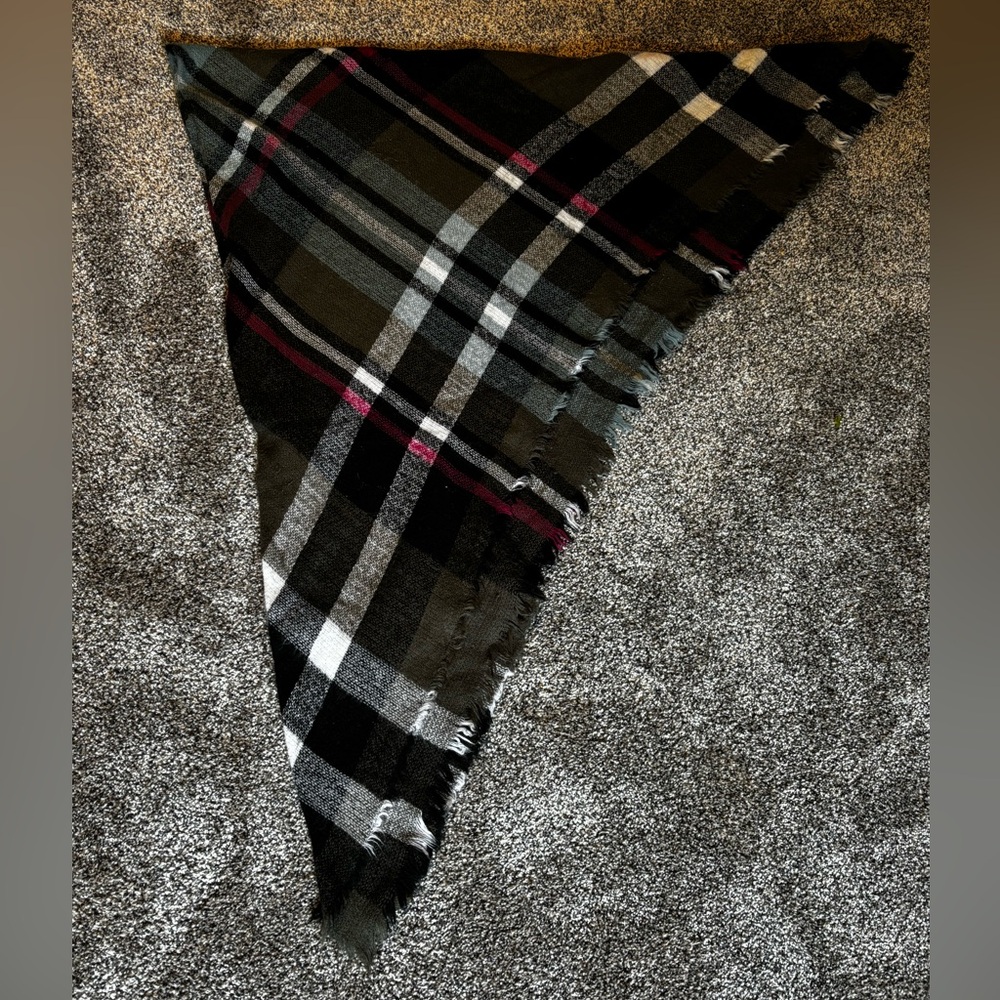 Plaid Fringe Scarf